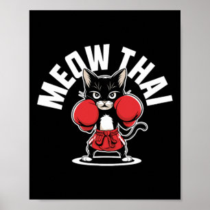 Póster Meow Thai Muay Thai Boicot Cat Artes Marciales Mma