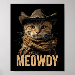 Póster Meowdy Cat Shirt Meowdy Cowboy Country Western