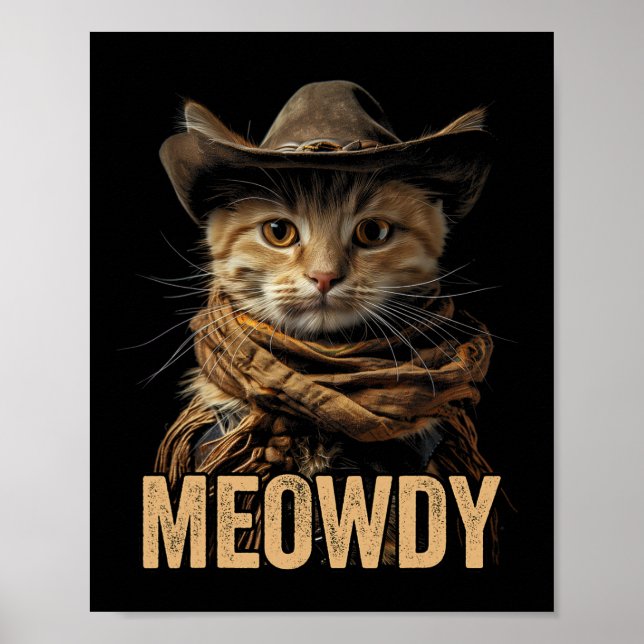 Póster Meowdy Cat Shirt Meowdy Cowboy Country Western (Frente)