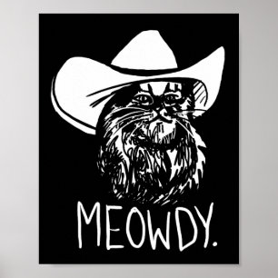 Póster Meowdy Texas Cat Meme