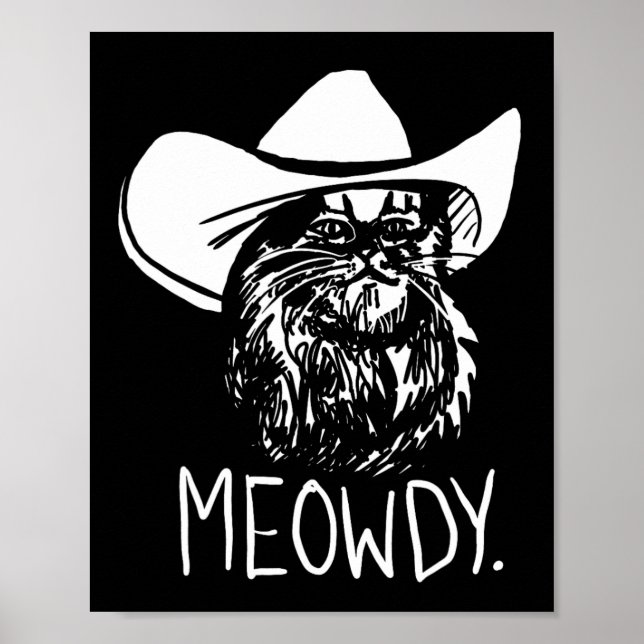 Póster Meowdy Texas Cat Meme (Frente)