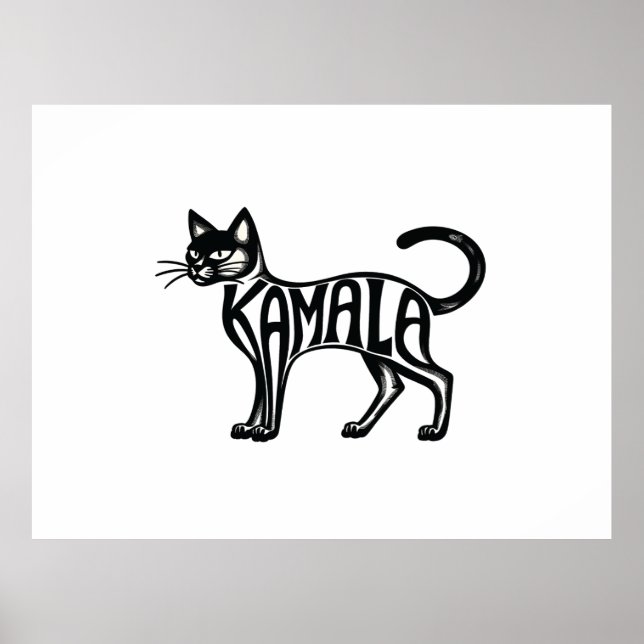 Póster Meowmala Kamala Childless Cat Lady Harris (Frente)