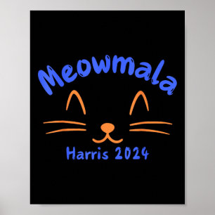 Póster Meowmala Kamala Harris 2024 Gato Lady Por Kamala F