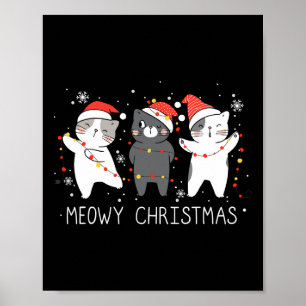 Póster Meowy Catmas Navidades de gatos se burlan de los g