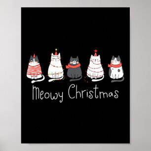 Póster Meowy Catmas Navidades de gatos se burlan de los g