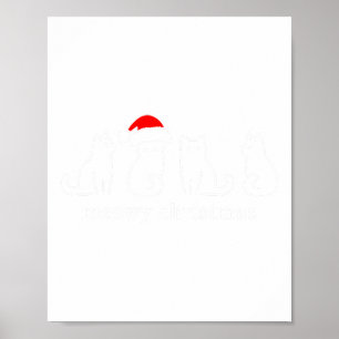 Póster Meowy Catmas Navidades gatos cortan gatos gatitos 