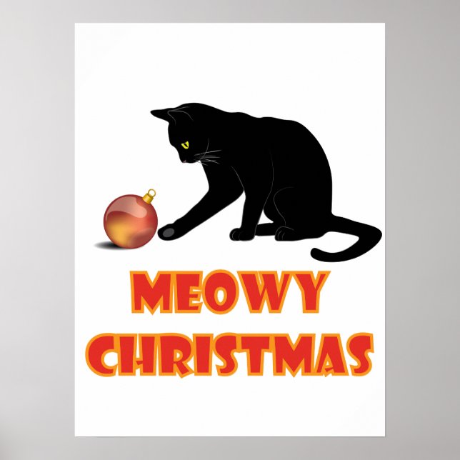 Póster Meowy Navidades Funny Cat (Frente)