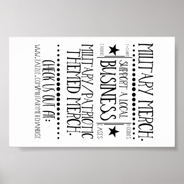 Póster Mercadería Militar. Poster de publicidad (Frente)