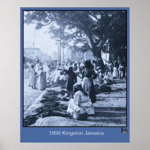 Póster Mercado 1899 de Kingston Jamaica