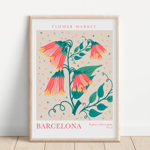 Póster Mercado Botánico de Flores de Barcelona