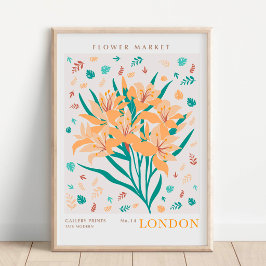 Póster Mercado Botánico de Flores de Londres
