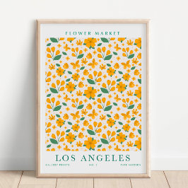 Póster Mercado Botánico de Flores de Los Ángeles