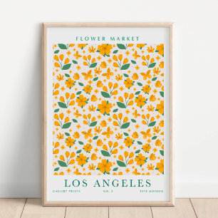 Póster Mercado Botánico de Flores de Los Ángeles