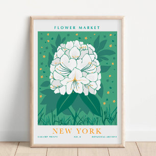 Póster Mercado Botánico de Flores de Nueva York