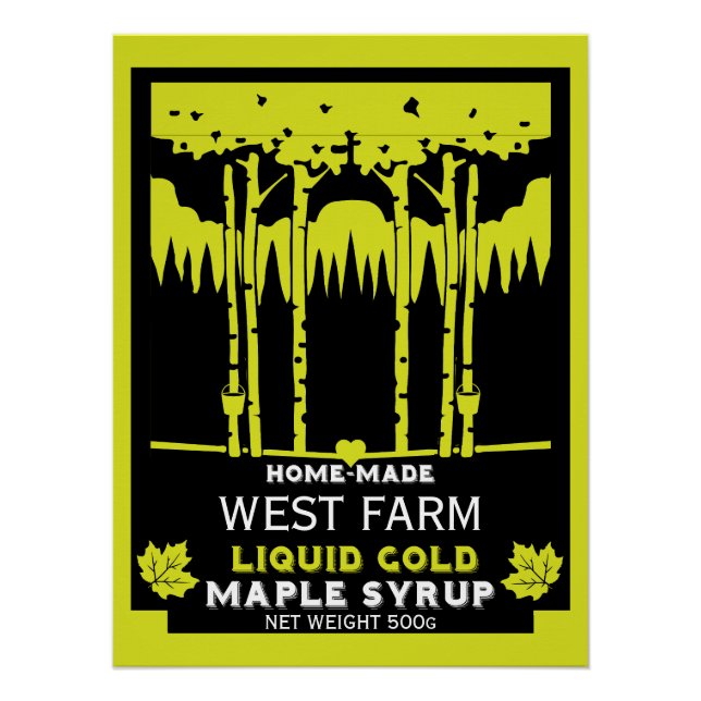 Póster Mercado de agricultores de jarabe de arce (Anverso)