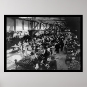 Póster Mercado de alimentos del lado este en la ciudad de