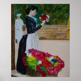 Póster mercado de flores