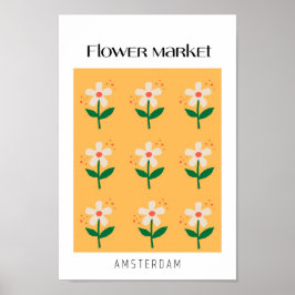 Póster Mercado de flores Ámsterdam