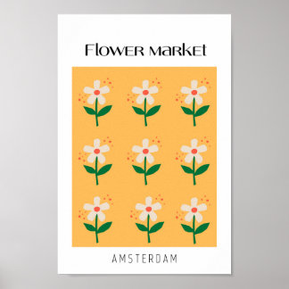 Póster Mercado de flores Ámsterdam