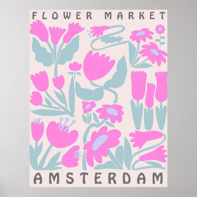 Póster Mercado de flores Ámsterdam Poster Estética floral (Frente)