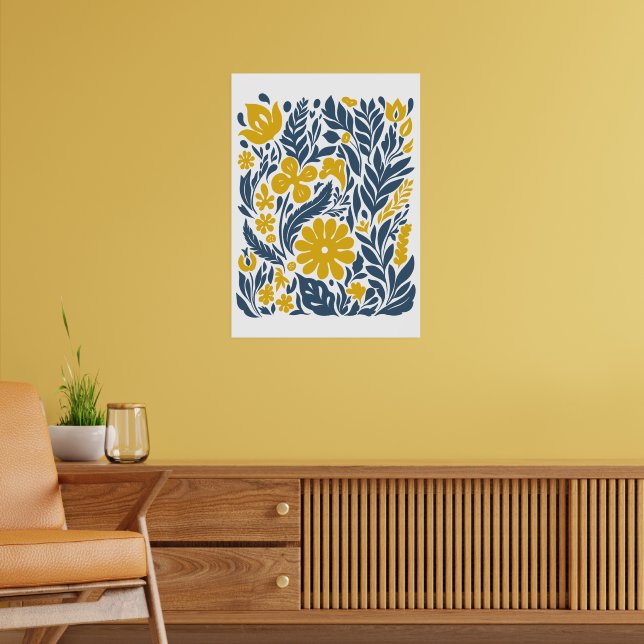 Póster Mercado de flores bohemias | Hojas abstractas mode (Salón 2)