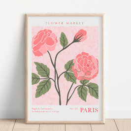 Póster Mercado de Flores Botánicas de París