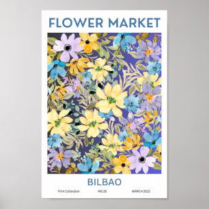 Póster Mercado de flores coloridas de Bilbao