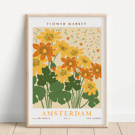 Póster Mercado de Flores de Amsterdam Botánico