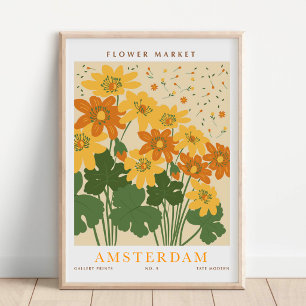 Póster Mercado de Flores de Amsterdam Botánico