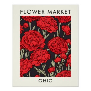 Póster Mercado de flores de carnaval del estado de Ohio