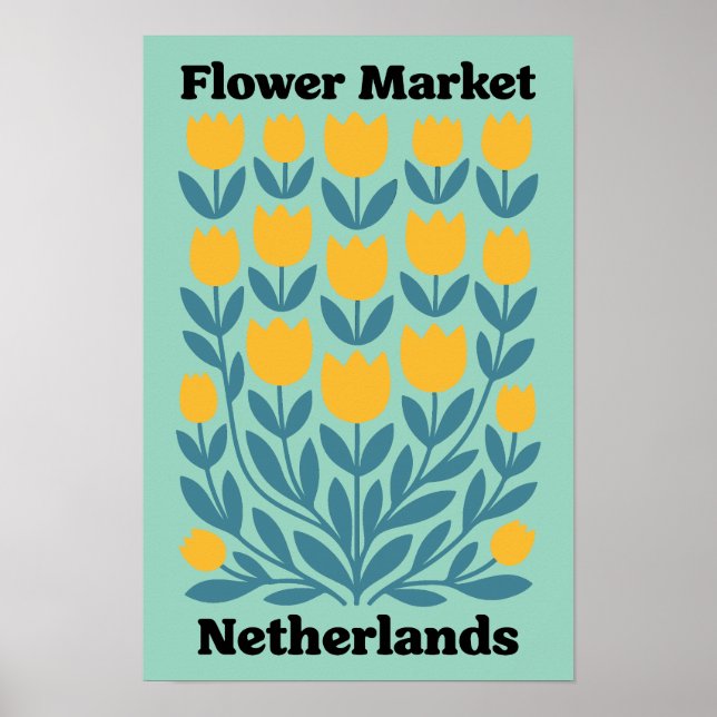 Póster Mercado de Flores de Holanda Países Bajos Tulipane (Frente)