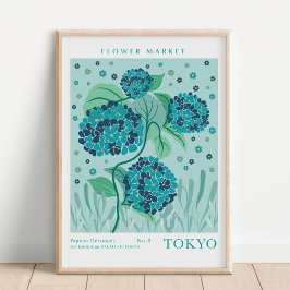 Póster Mercado de Flores de Tokio Hortensia