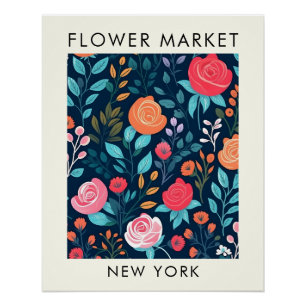 Póster Mercado de flores del estado de Nueva York