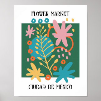 Póster Mercado de flores editable Ciudad de México