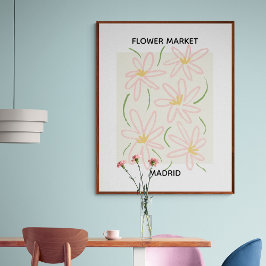 Póster Mercado de Flores Editable Madrid