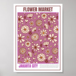 Póster Mercado de flores en el sudeste asiático Jakarta