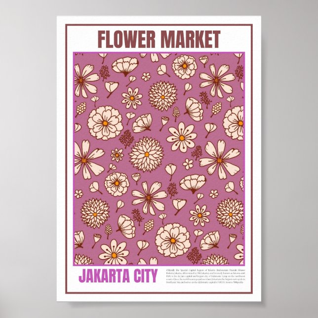 Póster Mercado de flores en el sudeste asiático Jakarta (Frente)