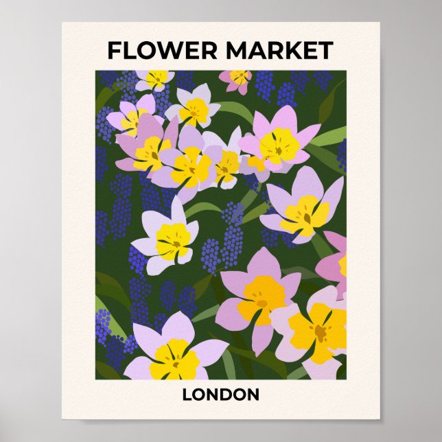 Póster Mercado de flores Londres Botánico (Frente)