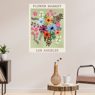 Póster Mercado de Flores, Los Ángeles,