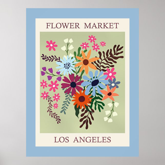 Póster Mercado de Flores, Los Ángeles, (Frente)