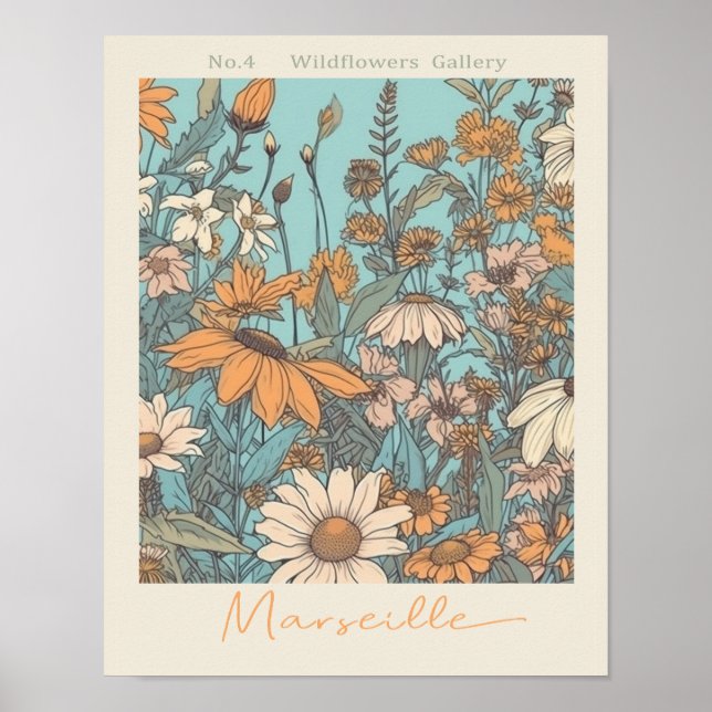 Póster Mercado de flores Marsella No. 4 Botánica (Frente)