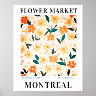 Póster Mercado de flores moderno Montreal Flores botánica