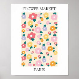 Póster Mercado de flores París editable