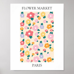 Póster Mercado de flores París editable