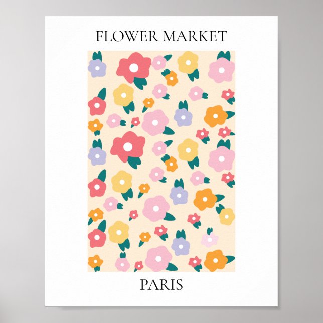 Póster Mercado de flores París editable (Frente)