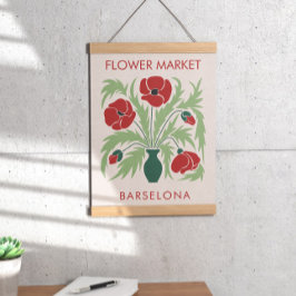 Póster Mercado de flores Resumen de amapola retro