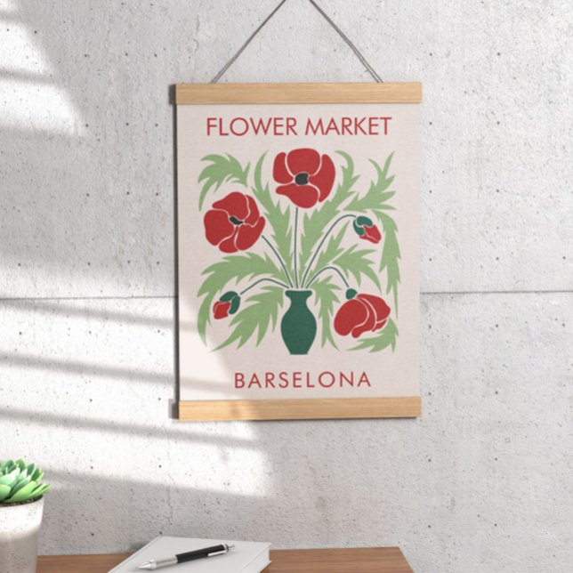 Póster Mercado de flores Resumen de amapola retro (Subido por el creador)