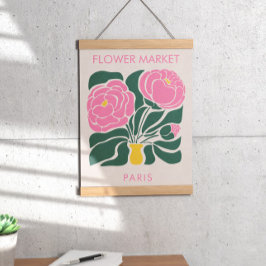 Póster Mercado de flores Resumen Peony Retro