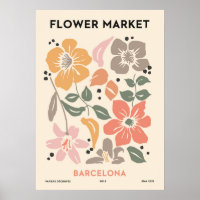 Mercado de flores retro Barcelona Floral colorida