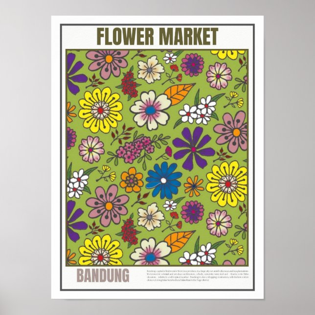 Póster Mercado de flores Sudeste de Asia Bandung (Frente)